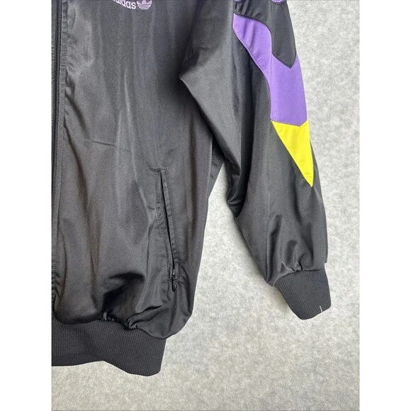 Vintage 80'S-90'S Adidas Track Jacket Men's Size Medium Purple Yellow Teal Black - Picture 5 of 10